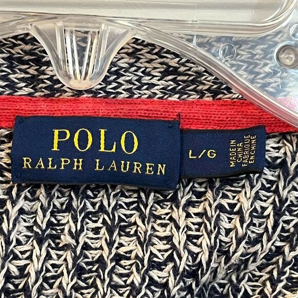 Polo Ralph Lauren Women's Gray Cardigan Sweater L V-Neck Long Sleeve - Picture 3 of 7